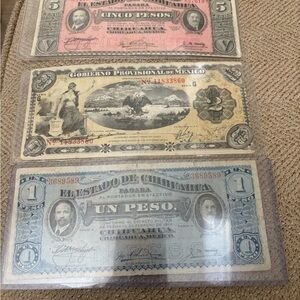 Vintage Mexican Peso Banknotes